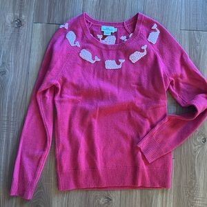 Vineyard Vines pink whale sweater